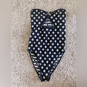 Zara strapless bodysuit with cutouts